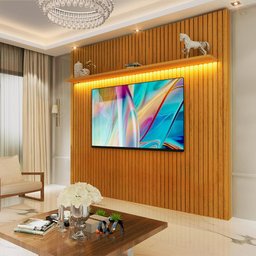Painel Home Ripado Tv até 75 Polegadas com Led Naturale Notório Jm Móveis - 1