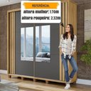 Ver imagem 4 de Guarda-Roupa Casal Monte Carlo 2 Portas Ripadas de Correr com Espelho 4 Gavetas Internas e Maleiros Cinza/Cinamomo/Grafite