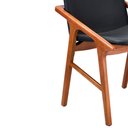 Ver imagem 5 de Cadeira para Mesa de Jantar Perry 52cm Madeira Maciça | Courino Preto - Sallar Home