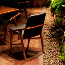 Ver imagem 2 de Cadeira para Mesa de Jantar Perry 52cm Madeira Maciça | Courino Preto - Sallar Home