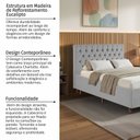 Ver imagem 5 de Cabeceira em Madeira Maciça Estofada com Botões Capitonê Casal Charlotte Espresso Móveis
