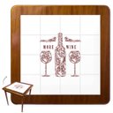 Ver imagem 2 de Cj Mesa Madeira Azulejo 80x80cm - Base 4pé 78cm + 3 Cadeiras 43 - Natural - More Wine
