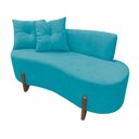 Ver imagem 4 de Namoradeira Sofá Feijão Luna 130cm Orgânica Suede Azul Turquesa