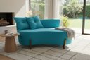 Ver imagem 2 de Namoradeira Sofá Feijão Luna 130cm Orgânica Suede Azul Turquesa