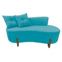 Ver imagem 3 de Namoradeira Sofá Feijão Luna 130cm Orgânica Suede Azul Turquesa