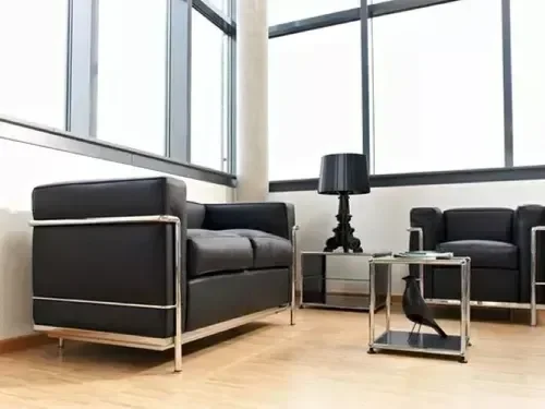 Sofá 2 Lugares Le Corbusier Premium - Preto - 5