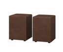 Ver imagem 1 de Kit 2 Puff Banquetas Cubo Quadrado Decorativo Couro Marrom