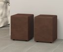 Ver imagem 2 de Kit 2 Puff Banquetas Cubo Quadrado Decorativo Couro Marrom