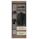 Ver imagem 3 de Guarda-roupa Solteiro Nobre 3 Portas 2 Gavetas -castanho/off