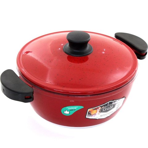 Panela 26cm Vermelho Resistente Gulê em Alumínio 3,5 Litros