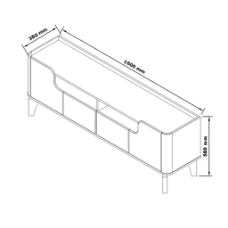 Rack Flip 1.6 para Sala de Estar - 3 Cores:off White/cinamomo - 5
