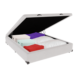 Cama Box Baú Viúvo Sintético Branco - 1
