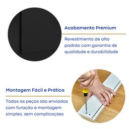 Estante de Livros 6 Portas 5 Prateleiras  Moderno - 6