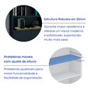 Ver imagem 5 de Estante Multiuso de Livros 6 Portas 5 Prateleiras Moderno 100% MDF 232,5CMX230CM Preto