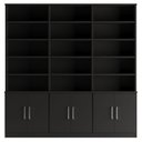 Ver imagem 7 de Estante Multiuso de Livros 6 Portas 5 Prateleiras Moderno 100% MDF 232,5CMX230CM Preto