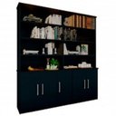 Ver imagem 2 de Estante Multiuso de Livros 5 Portas 8 Prateleiras 100% MDF 210CMX191CM Preto