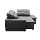 Ver imagem 4 de Sofá de Canto Retrátil e Reclinável com Molas LD 2,50x2,00m Viviane Suede Cinza Madelina Decor