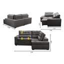 Ver imagem 2 de Sofá de Canto Retrátil e Reclinável com Molas LD 2,50x2,00m Viviane Suede Cinza Madelina Decor