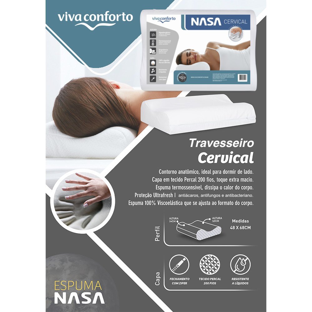 Travesseiro Nasa Cervical Viva Conforto - 2