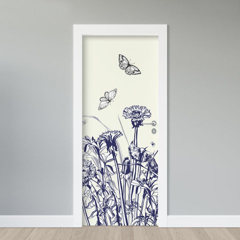 Adesivo de Porta - Flores Secas