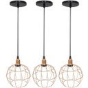 Ver imagem 1 de 3 Pendentes Aramado Globo Luminária Lustre Luxo Teto Retrô Vintage Cobre Rose Gold Industrial