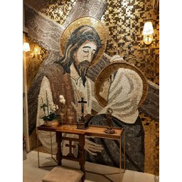 Mosaico Encontra de Jesus e Maria - Quarta Estação da Via Sacra 150x230cm - 1