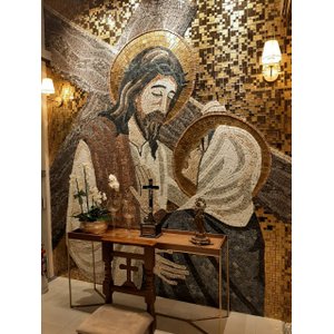 Mosaico Encontra de Jesus e Maria - Quarta Estação da Via Sacra 150x230cm