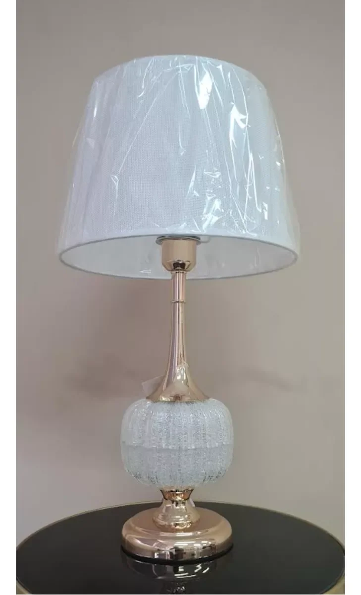 Abajur Luminária Quarto Sala Rosé Gold Oval 57x30 - 6