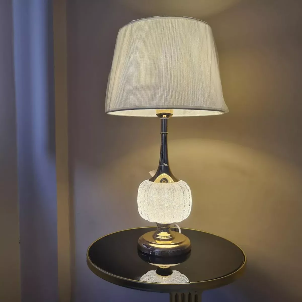 Abajur Luminária Quarto Sala Rosé Gold Oval 57x30 - 1