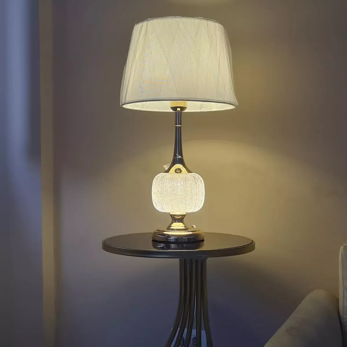 Abajur Luminária Quarto Sala Rosé Gold Oval 57x30 - 3