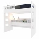 Ver imagem 2 de Cama Alta com Nichos e Grade de Proteção U233523 Branco