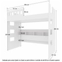 Ver imagem 3 de Cama Alta com Nichos e Grade de Proteção U233523 Branco
