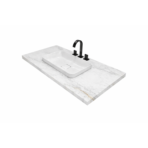 Bancada Reta para Cuba de Sobrepor 60x40x10 para Banheiro Cor:Calacata Ouro