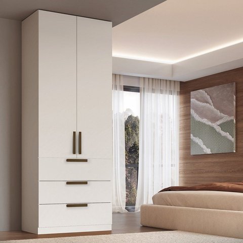 Guarda-Roupa Modular 2 Portas 3 Gavetas 70cm Altezza