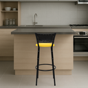 Ver imagem 6 de Banqueta para Bancada Banco Alto Junco Preto Balcão Cozinha Gourmet Bar Área de Lazer Piscina