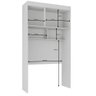 Guarda Roupa Modulado Individual Aéreo Solteiro Orion Branco 3 Portas Leifer Móveis - 4