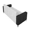 Ver imagem 7 de Sofá Living Decorativo Houston 2 Lugares 200cm Pés em Metal Linho/ Pu Cinza/ Preto G33 - Gran Belo