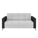 Ver imagem 5 de Sofá Living Decorativo Houston 2 Lugares 200cm Pés em Metal Linho/ Pu Cinza/ Preto G33 - Gran Belo