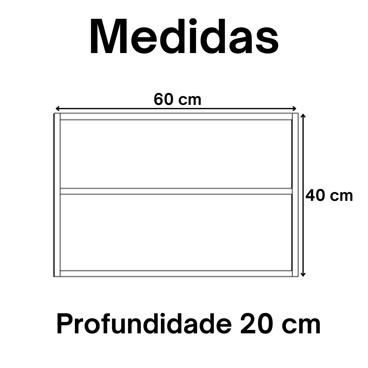 Nicho Decorativo Retangular com Prateleira 60x40x20 Mdf Plancasa:louro Freijó - 3