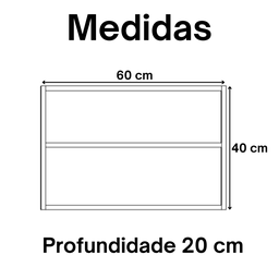 Nicho Decorativo Retangular com Prateleira 60x40x20 Mdf Plancasa:louro Freijó - 3