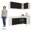 Ver imagem 5 de Armário de Cozinha Modulado de Canto Esquerdo 4 Peças Cp46 Balcão sem Tampo Branco/preto - Lumil Lum