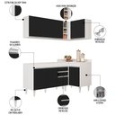 Ver imagem 3 de Armário de Cozinha Modulado de Canto Esquerdo 4 Peças Cp46 Balcão sem Tampo Branco/preto - Lumil Lum