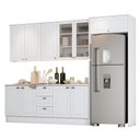 Ver imagem 1 de Cozinha Completa Americana 5 Peças com Lateral Branco - Móveis Henn