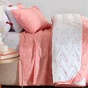 Ver imagem 4 de Jogo de Cama Duplo Casal 4 Peças Percal 180 Fios Coração Rose Sonhare Prata