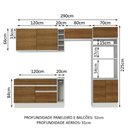 Ver imagem 4 de Armário de Cozinha Completa 290cm Branco/Rustic Cristal Madesa 09