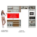 Ver imagem 6 de Armário de Cozinha Completa 290cm Branco/Rustic Cristal Madesa 09