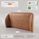 Ver imagem 4 de Cabeceira Estofada Alure para Cama Casal de 140cm Orgânica Curva Courissimo Camel - Desk Design