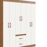 Guarda Roupa Solteiro 6 Portas 2 Gavetas Sidney Doripel Off White Nogueira - 6