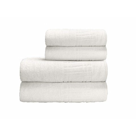 Jogo de Toalhas Budd 4 Peças de Banho e Rosto Felpudo Grande - Branco