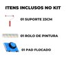 Pad Flocado Ângulo Fixo Para Recortes e Cantos Pegada Rotativa + Rolo Antigota 23cm + Suporte Garfo  - 5
